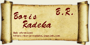 Boris Radeka vizit kartica
